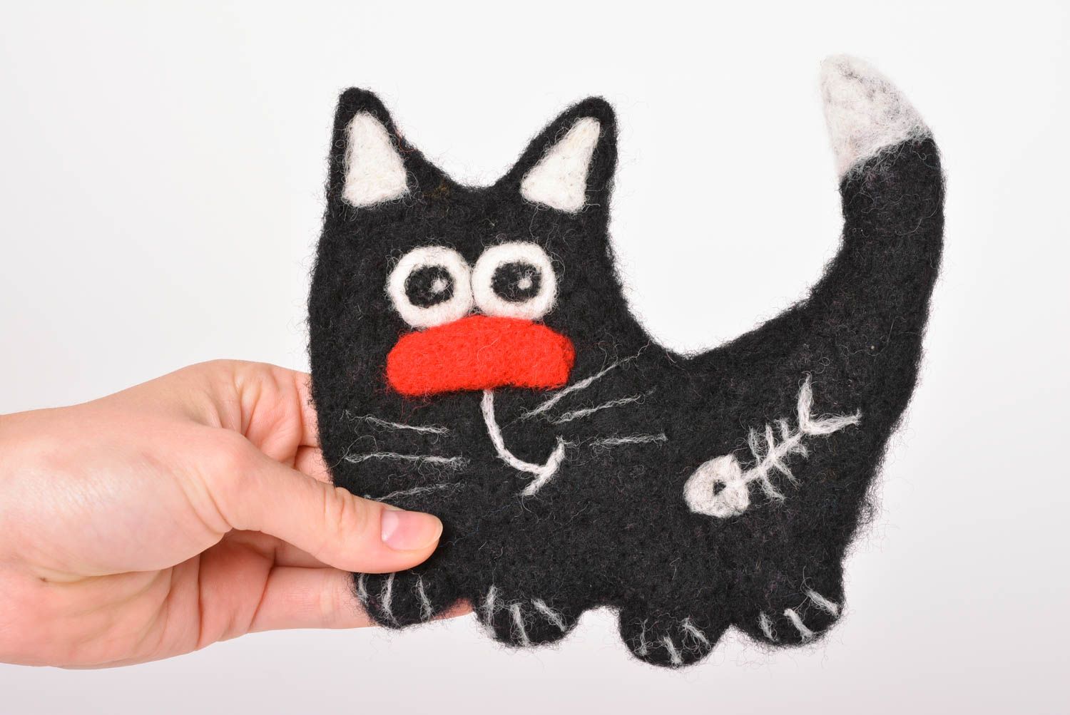 Imán de nevera con forma de gato negro regalo original elemento decorativo foto 3