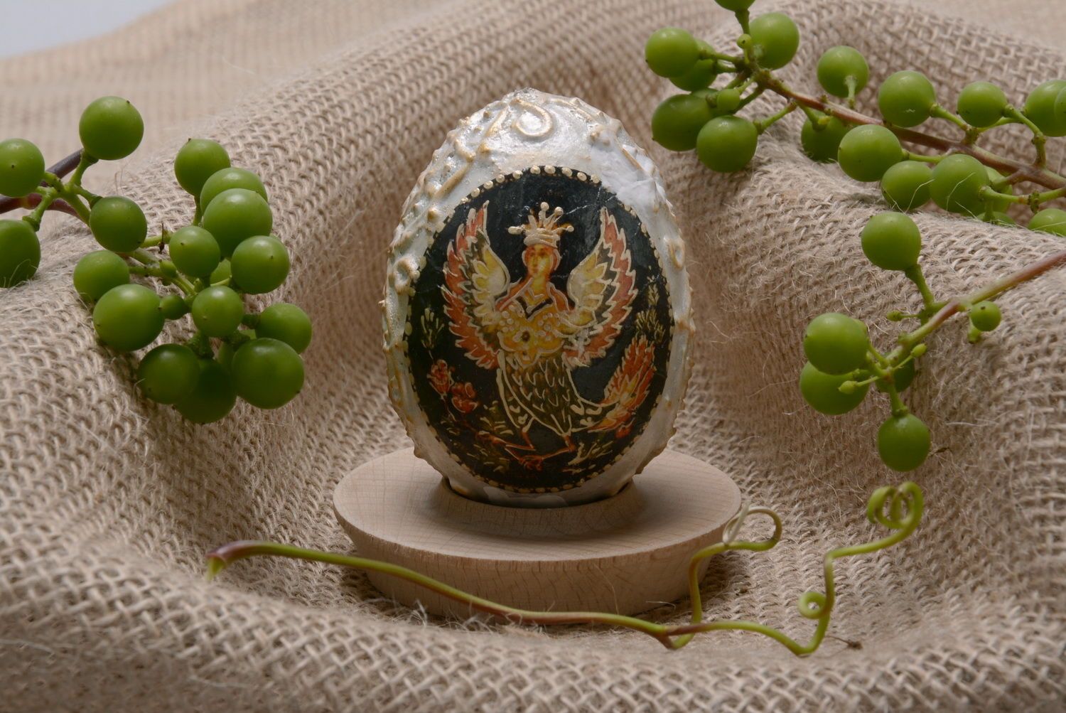 Uovo decorato a mano decorazione pasquale dipinto originale uovo decorativo  foto 1