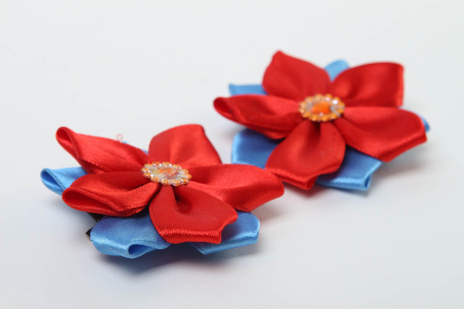 Handmade hair clip flower hair clip handmade accessory gift ideas set of 2 items photo 3