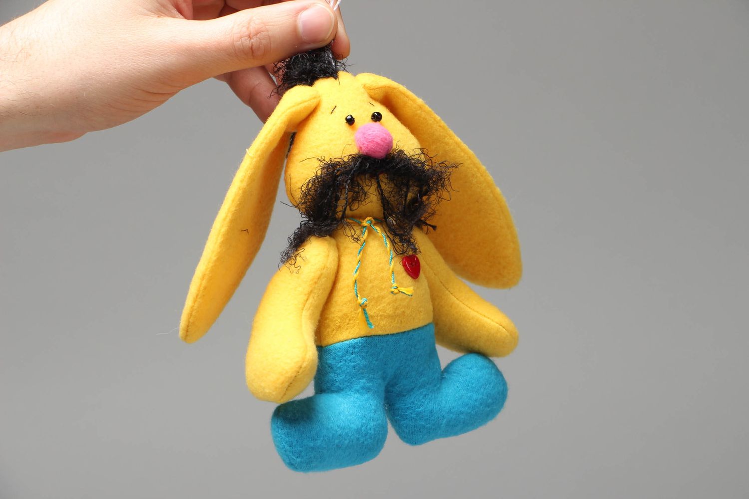 Soft toy hare with eyelet photo 4