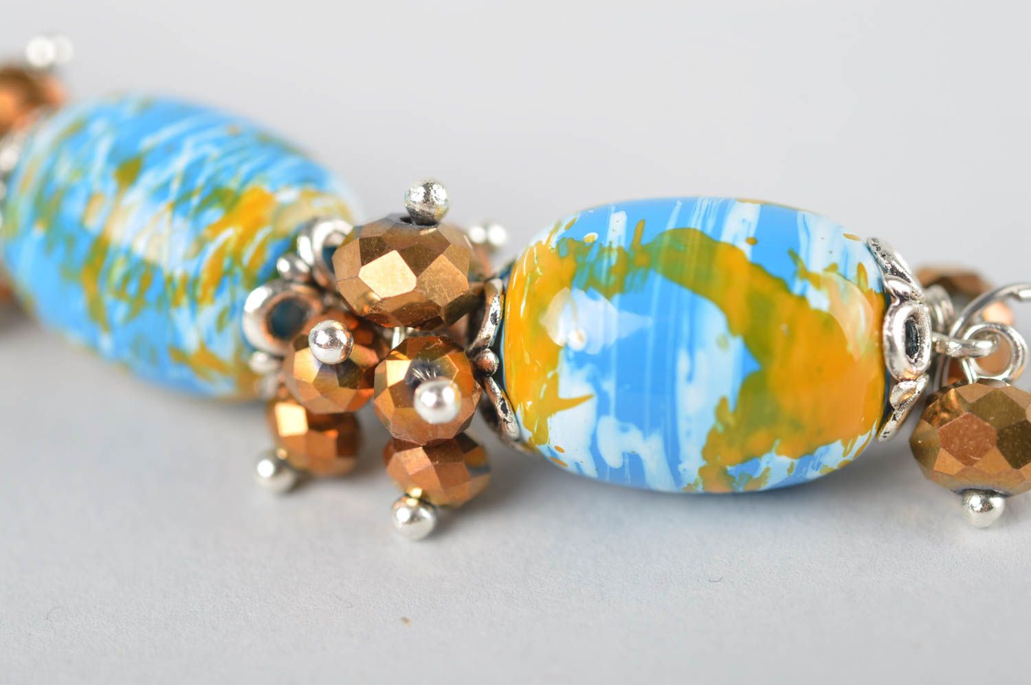 Handmade Armband mit Kristallen Designer Schmuck Frauen Accessoire bunt foto 3