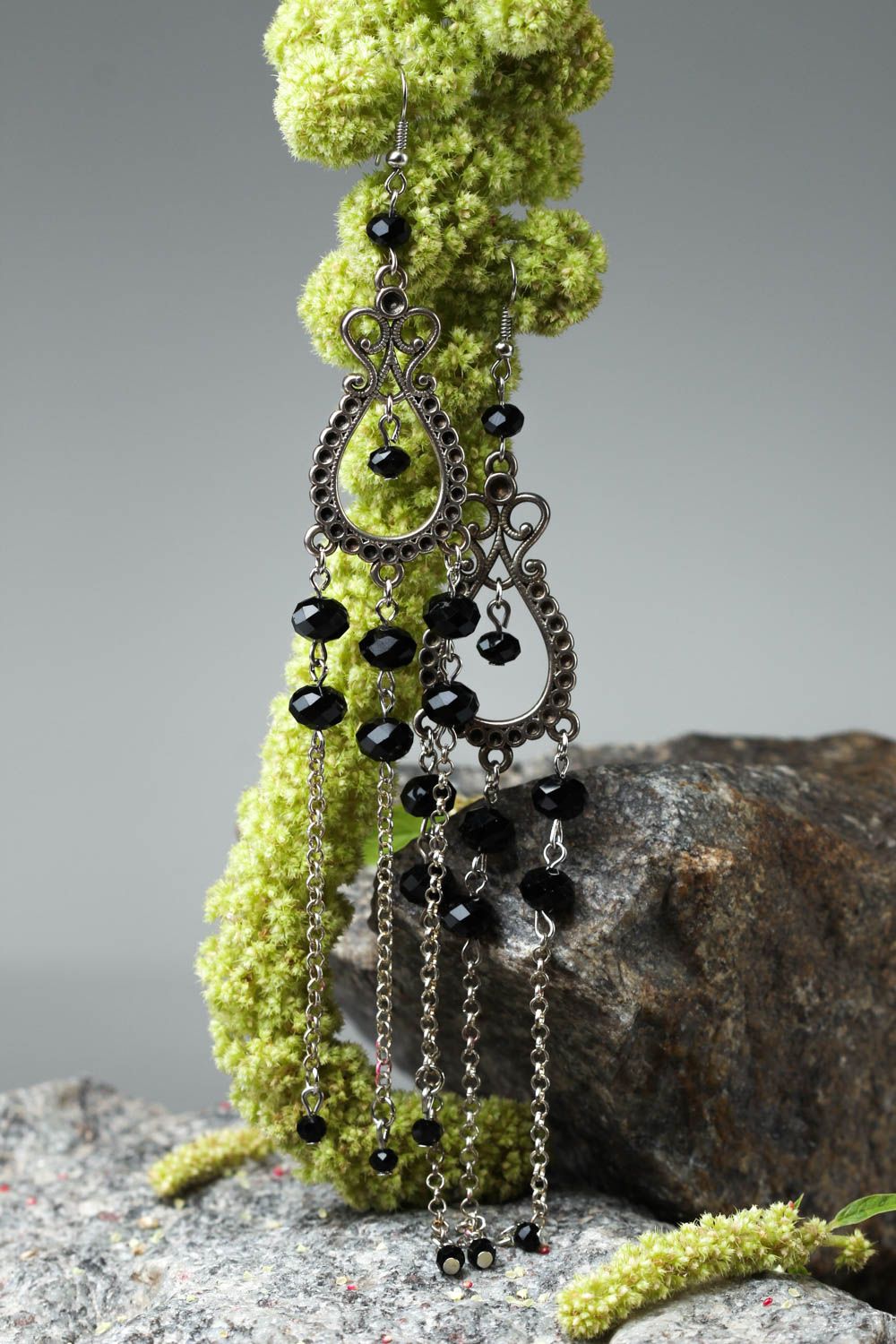 Handmade earrings long earrings designer jewelry fashion accessories gift ideas photo 1