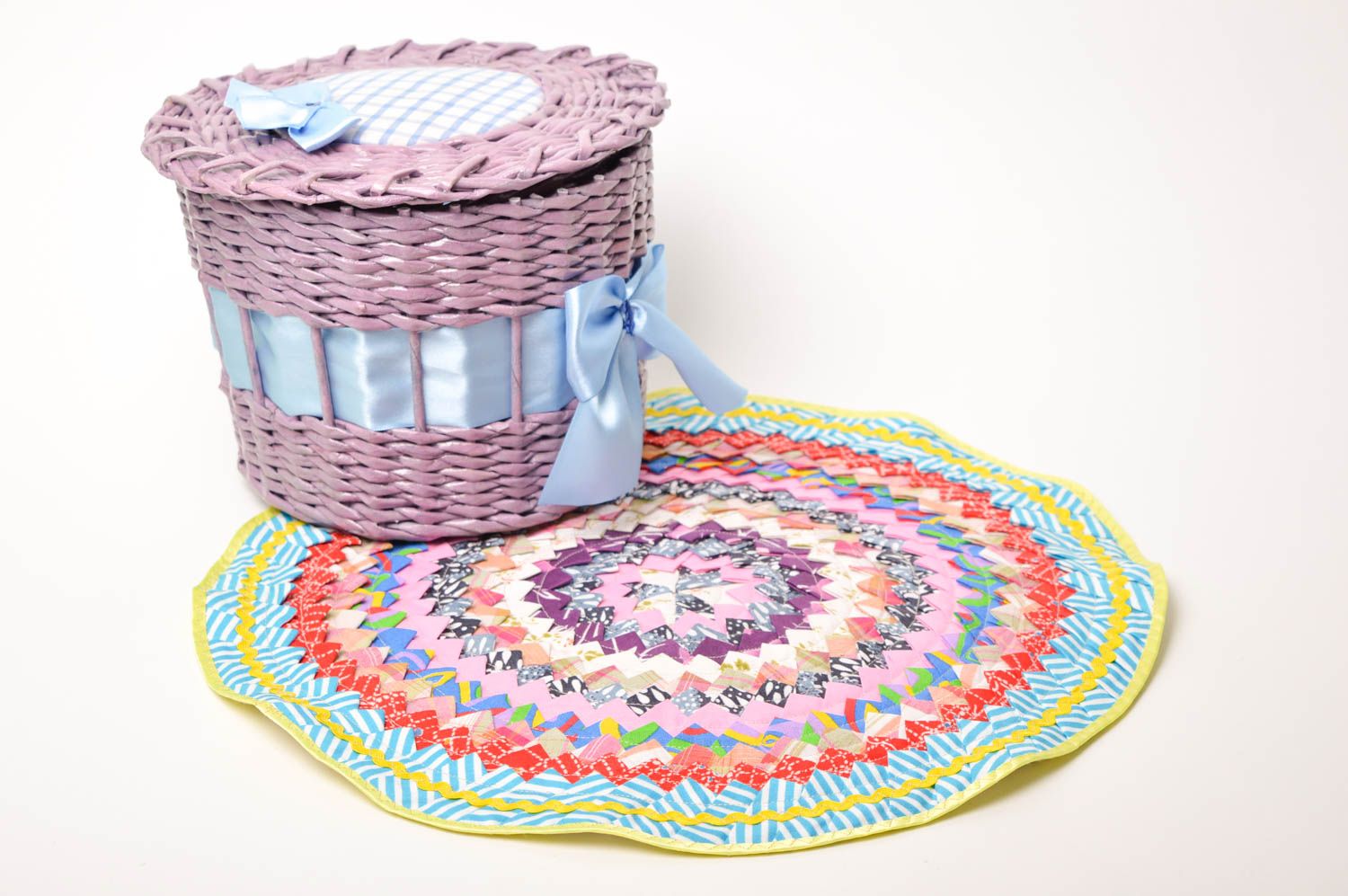 Beautiful handmade textile coaster kitchen supplies hot pads table setting photo 1