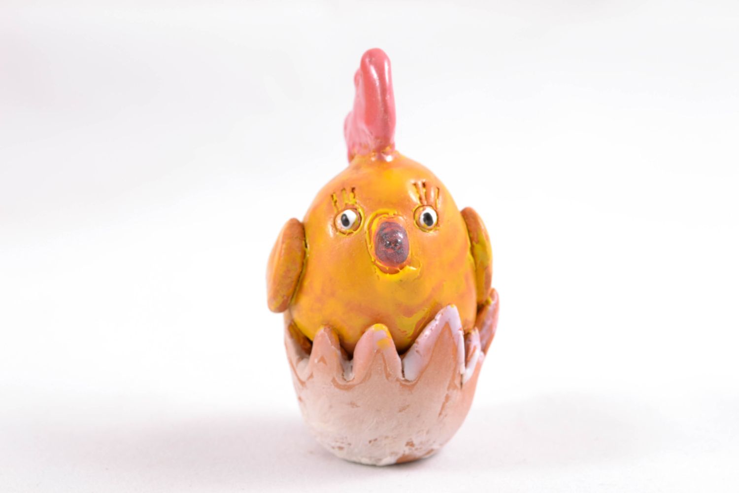 Clay Easter chicken ceramic statuette photo 3