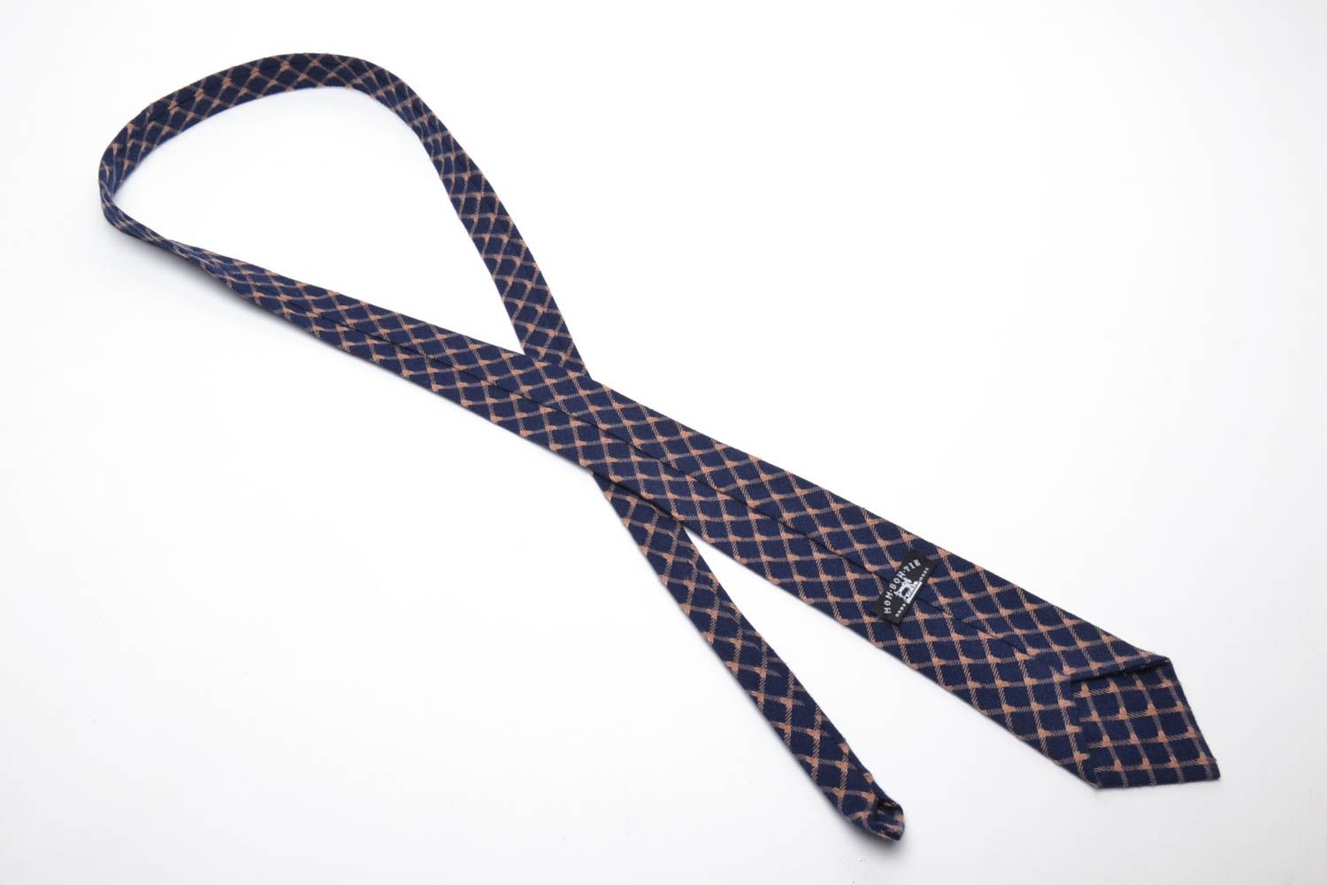 Cravatta d'autore fatta a mano accessorio originale di stoffa da uomo
 foto 5
