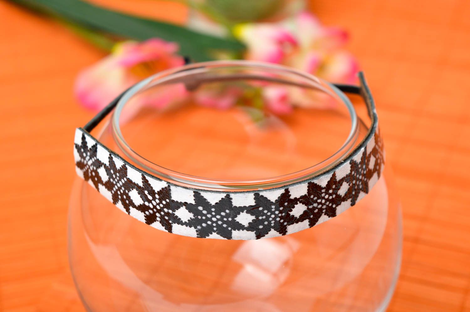 Handmade beautiful leather bracelet stylish cute bracelet ethnic style jewelry photo 1
