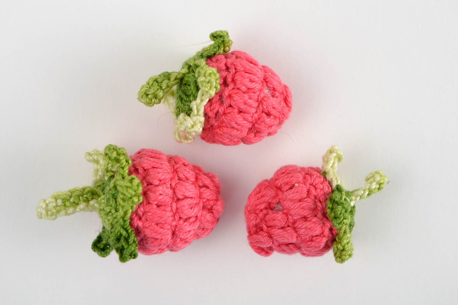 Frutas tejidas a crochet juguetes artesanales regalos originales frambuesas foto 3