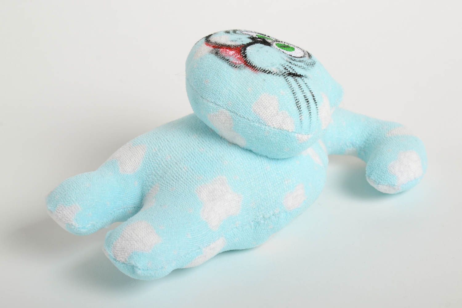 Мягкая игрушка ручной работы игрушка кот голубой забавный подарок на новоселье фото 3