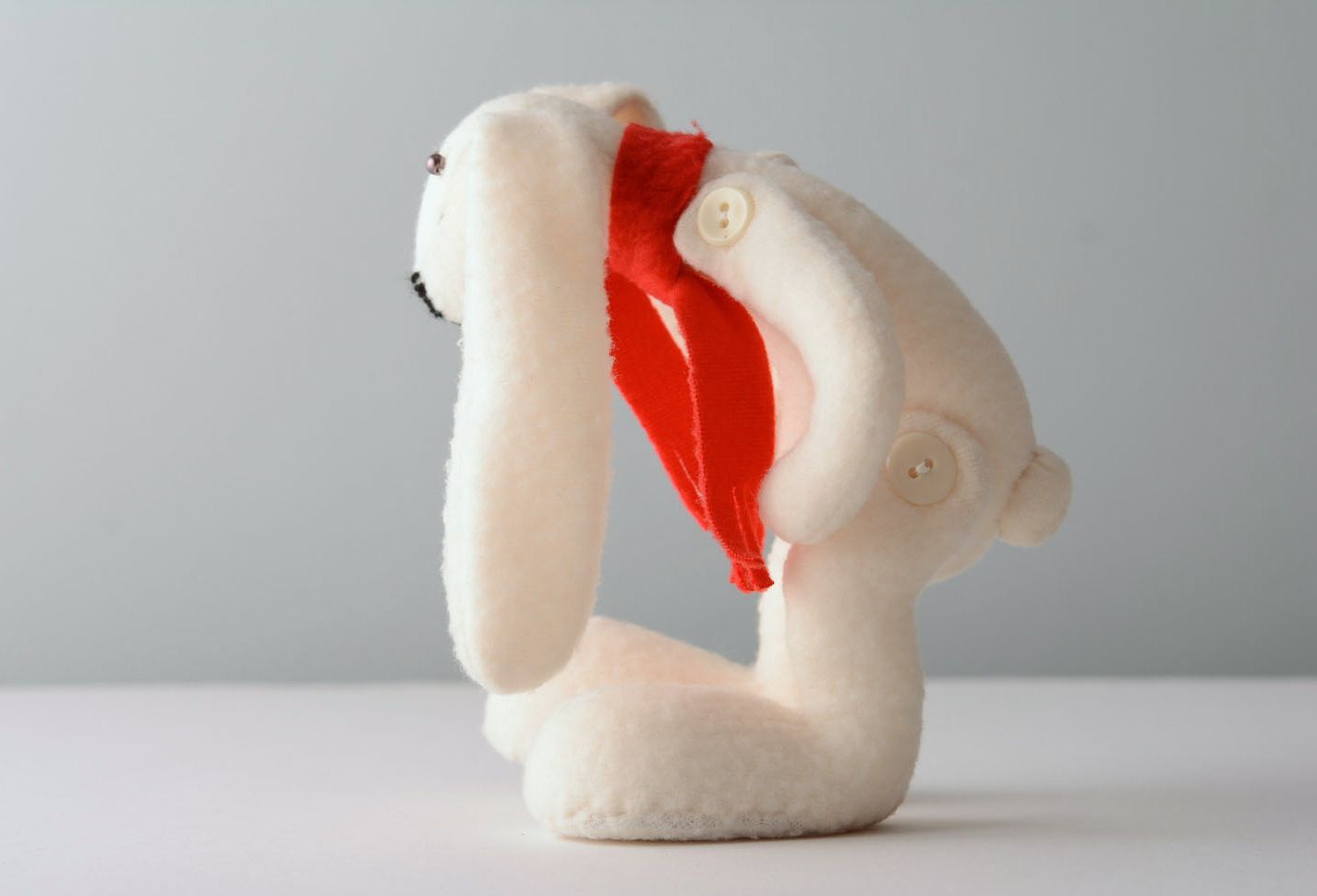 Soft fleece toy Rabbit with Scarf photo 2