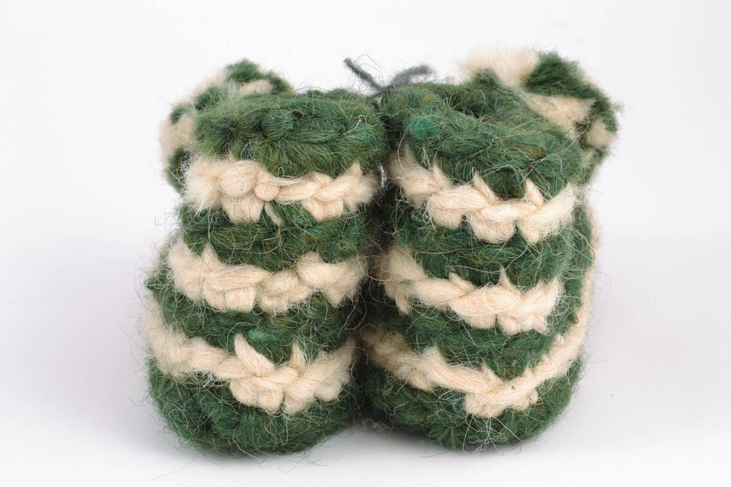 Pantuflas de lana rayadas para niños foto 4