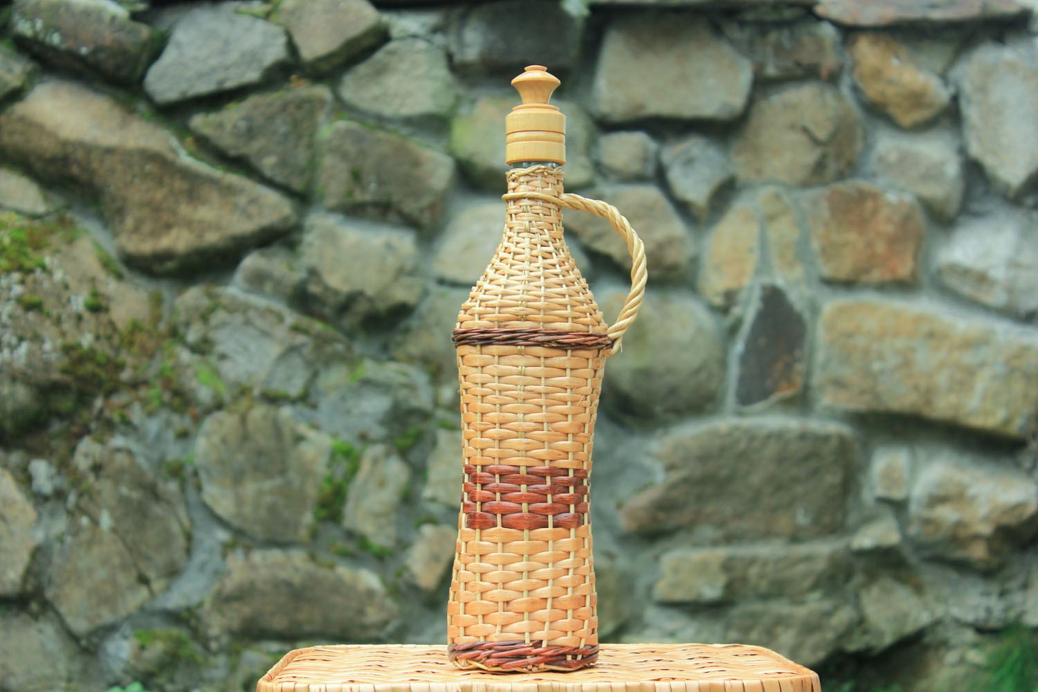 Decorative woven bottle photo 1