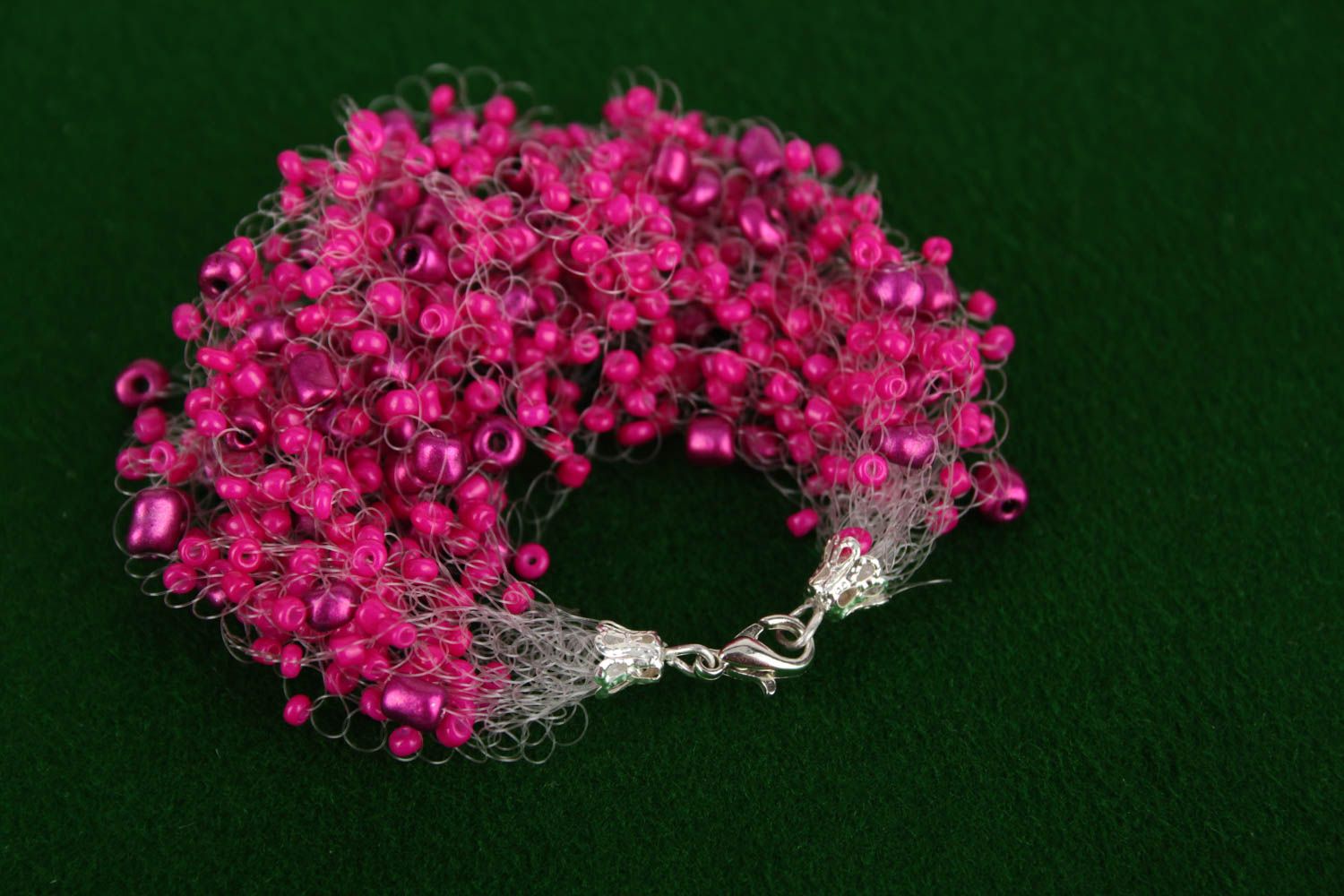 Handmade crimson bracelet unusual designer beaded jewelry elegant bracelet photo 3