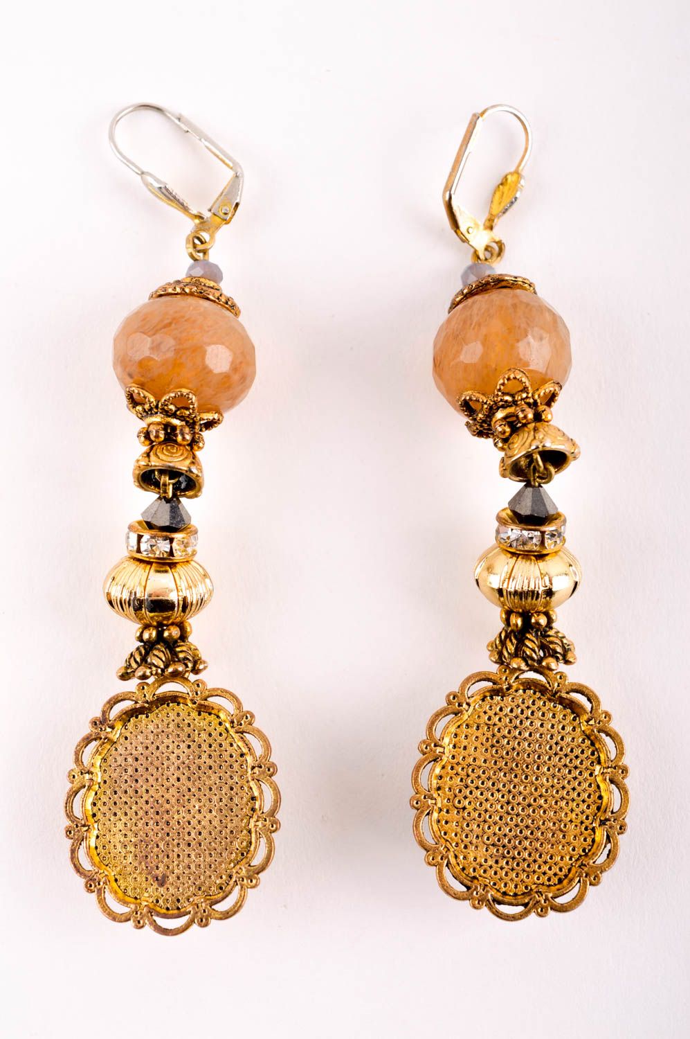 Beautiful handmade gemstone earrings beaded crystal earrings cool jewelry design photo 4
