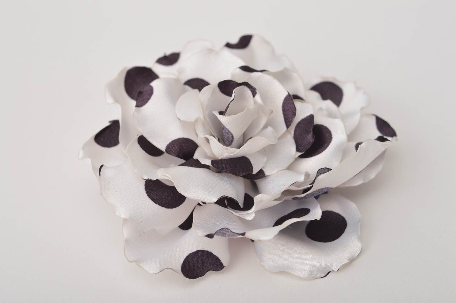 Handmade Schmuck Brosche weiß schwarze Haarspange Blume Haar Accessoires  foto 3