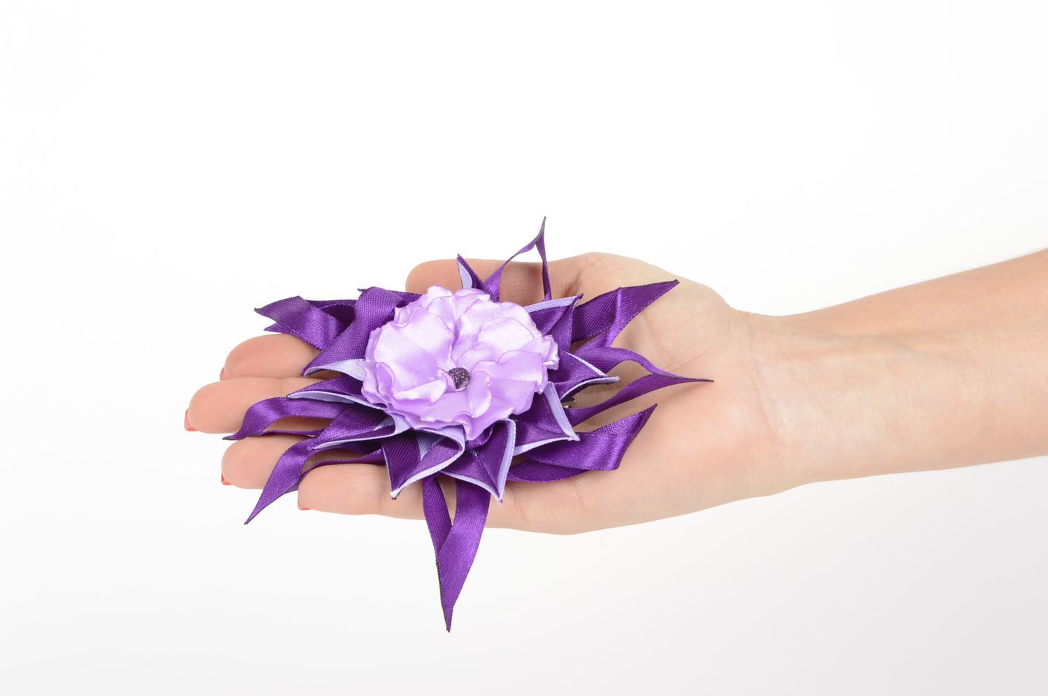 Flower hair clip flower hair pin hair accessories baby hair clips gift ideas photo 4