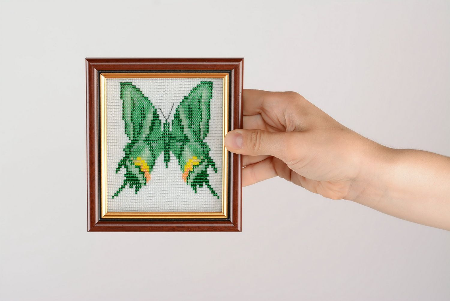 Woven picture Green Butterfly photo 1