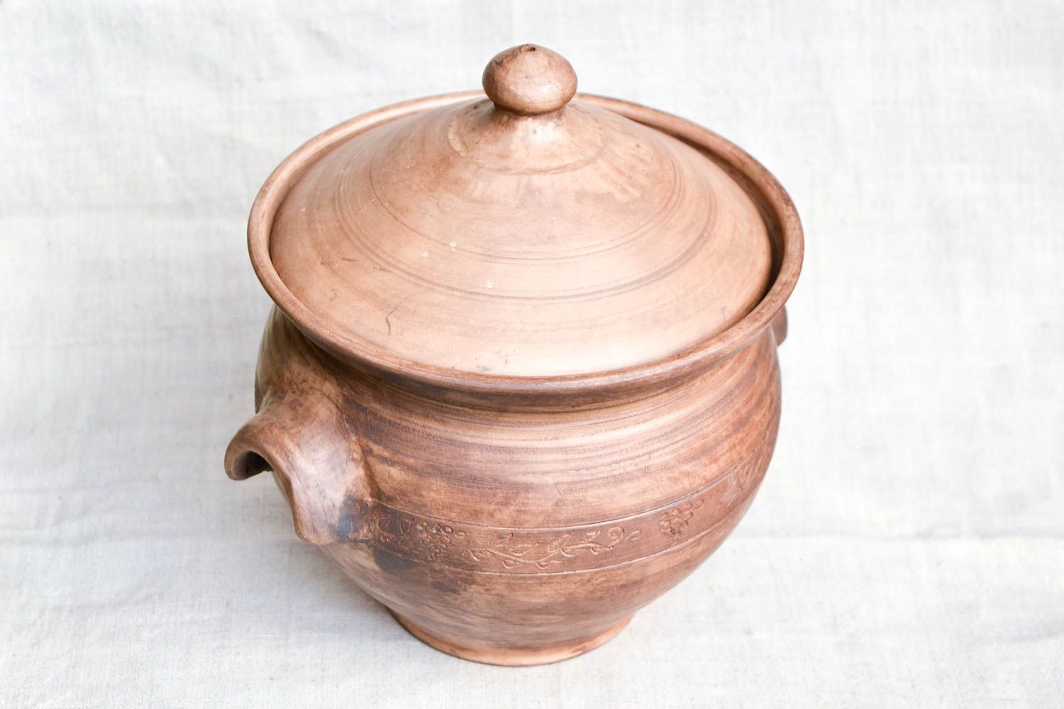 Tarro de barro hecho a mano de arcilla vasija de barro cerámica artesanal foto 3
