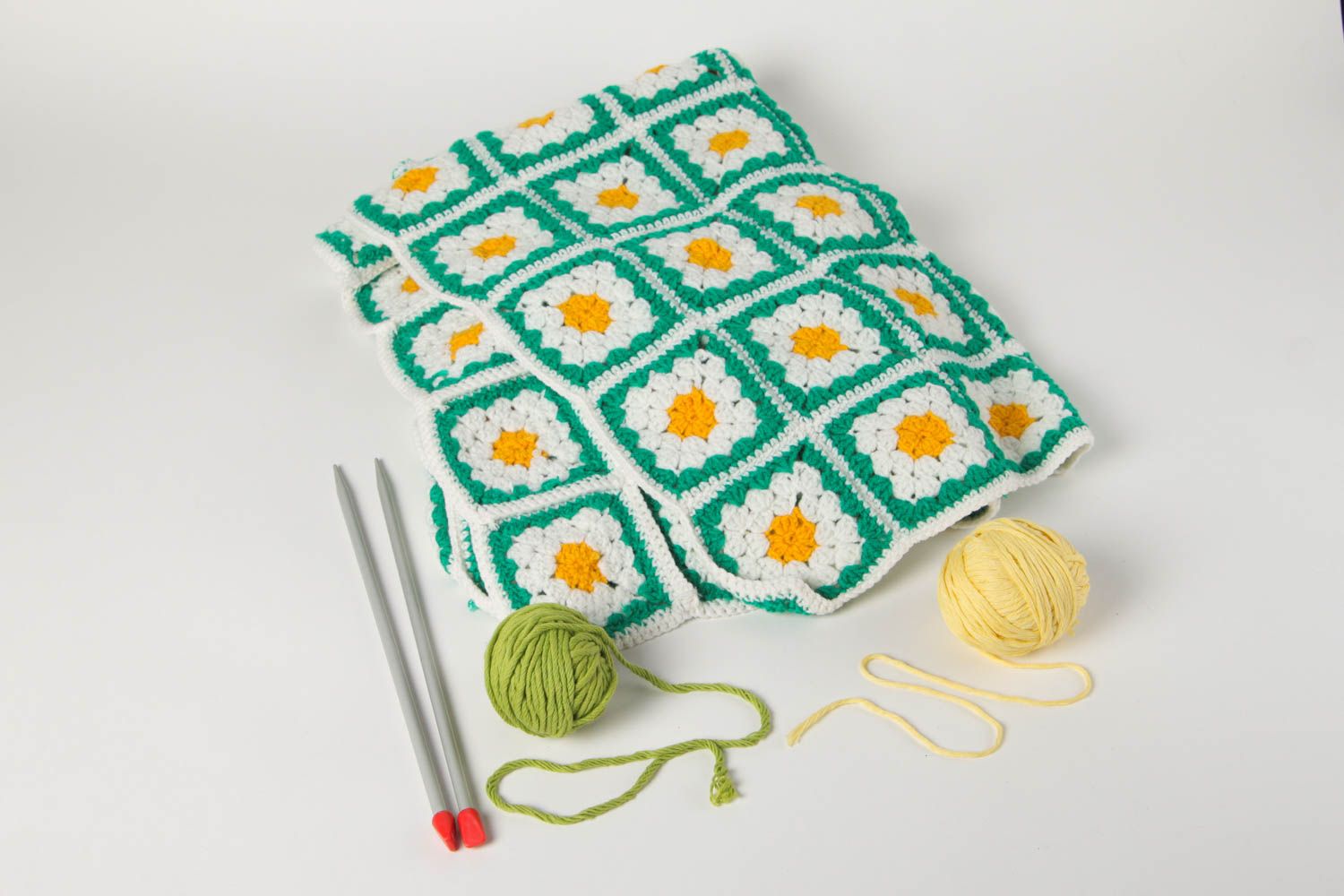 Knitted plaid designer blanket handmade home decor present for mothers photo 1