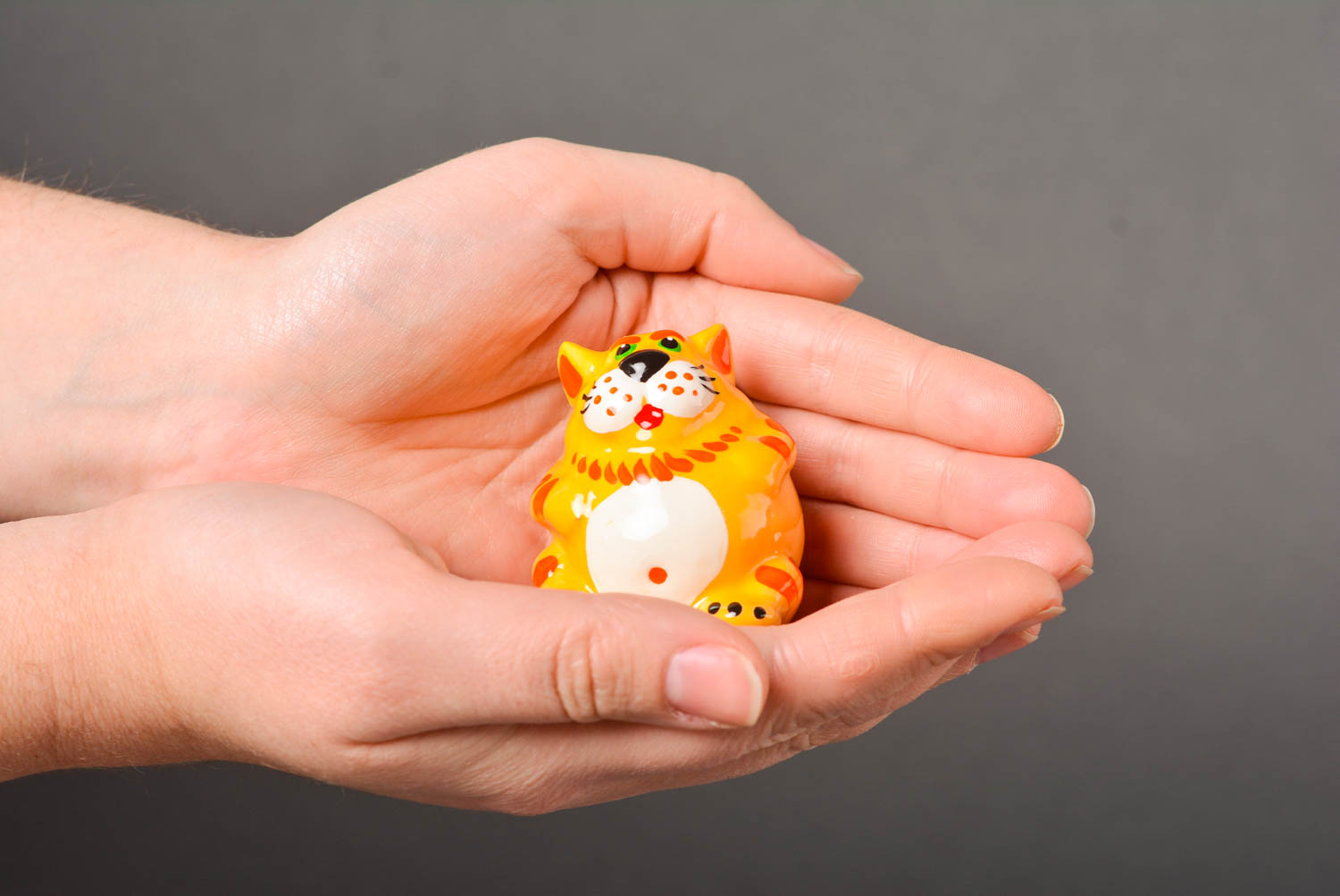 Figura artesanal regalo para niña adorno para casa gato hecho a mano de yeso  foto 2