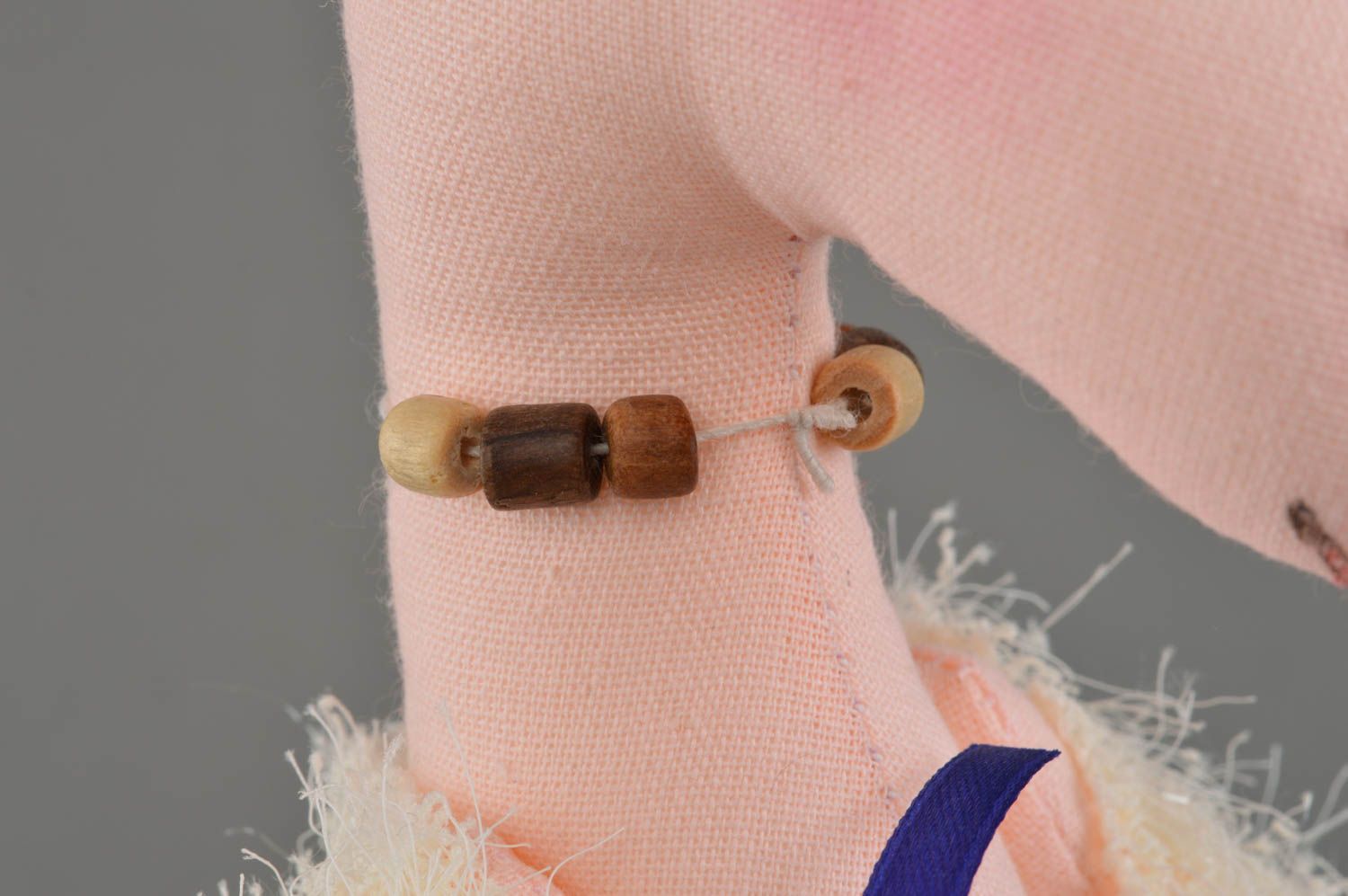Joli jouet mou fait main en forme de brebis en robe textile amusant cadeau photo 4