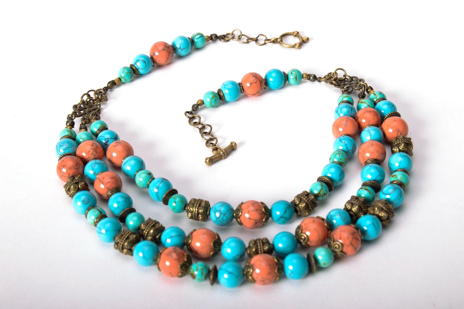 Multi row turquoise necklace photo 5