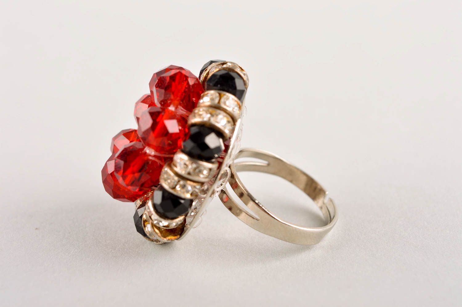 Кольцо ручной работы модное кольцо с хрусталем кольцо из металла красивое фото 4