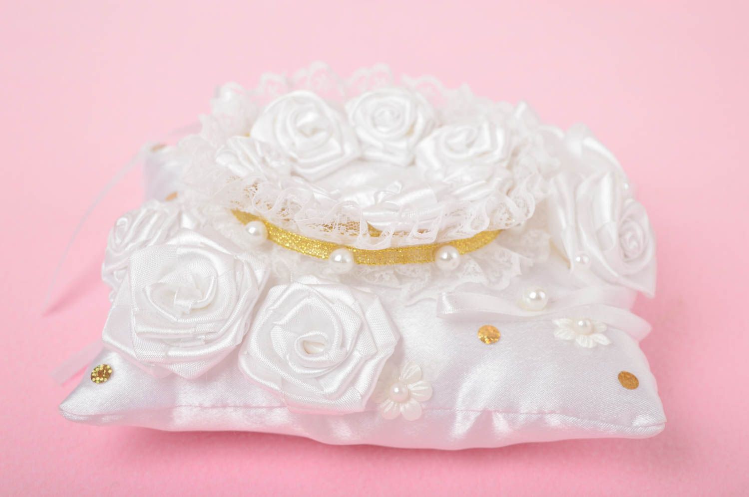 Handmade pillow for rings designer wedding accessory stylish wedding pillow photo 5