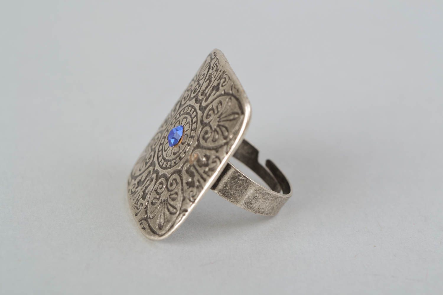 Beautiful ethnic handmade metal ring photo 3
