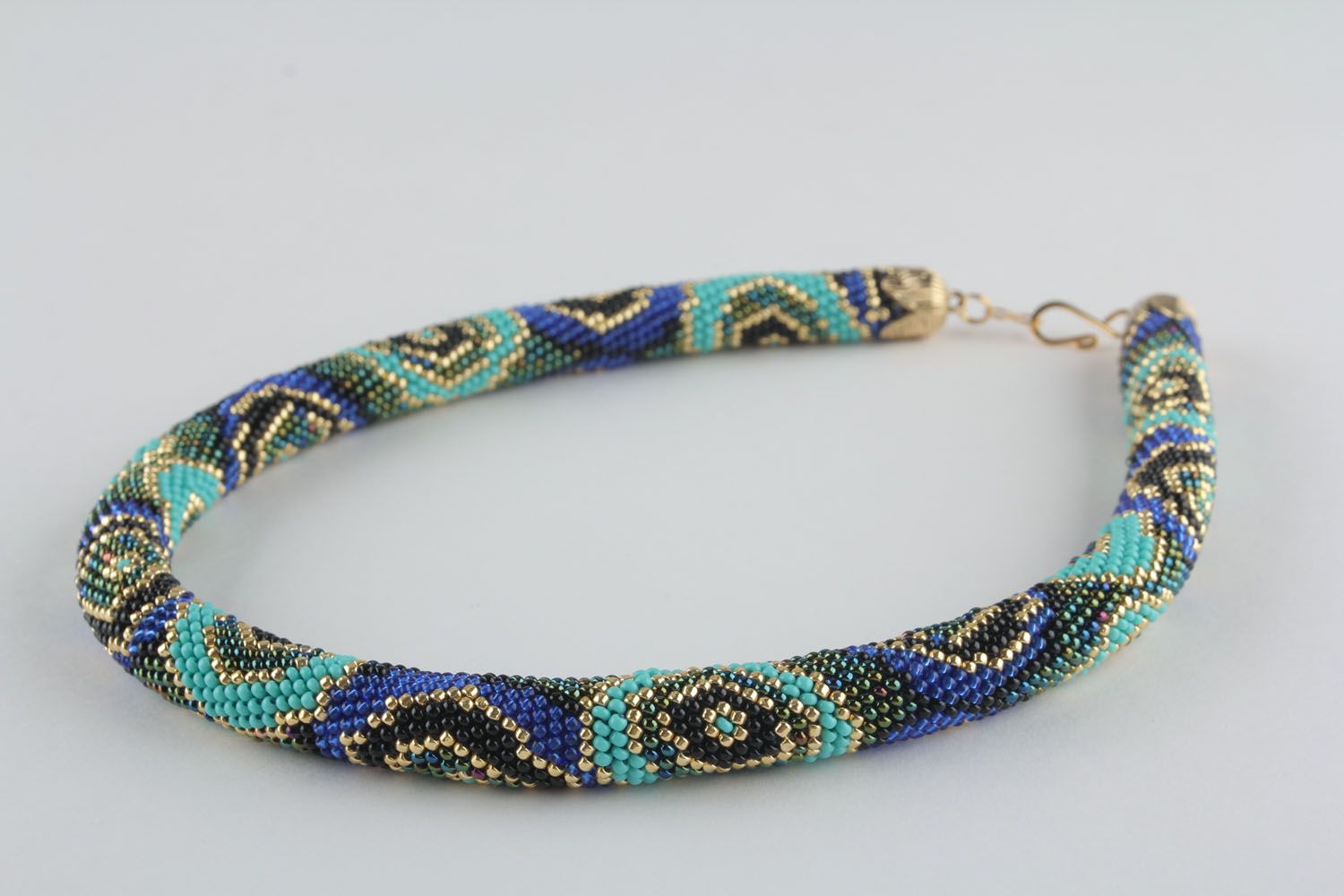Rope necklace made of Czech and Japanese beads photo 2