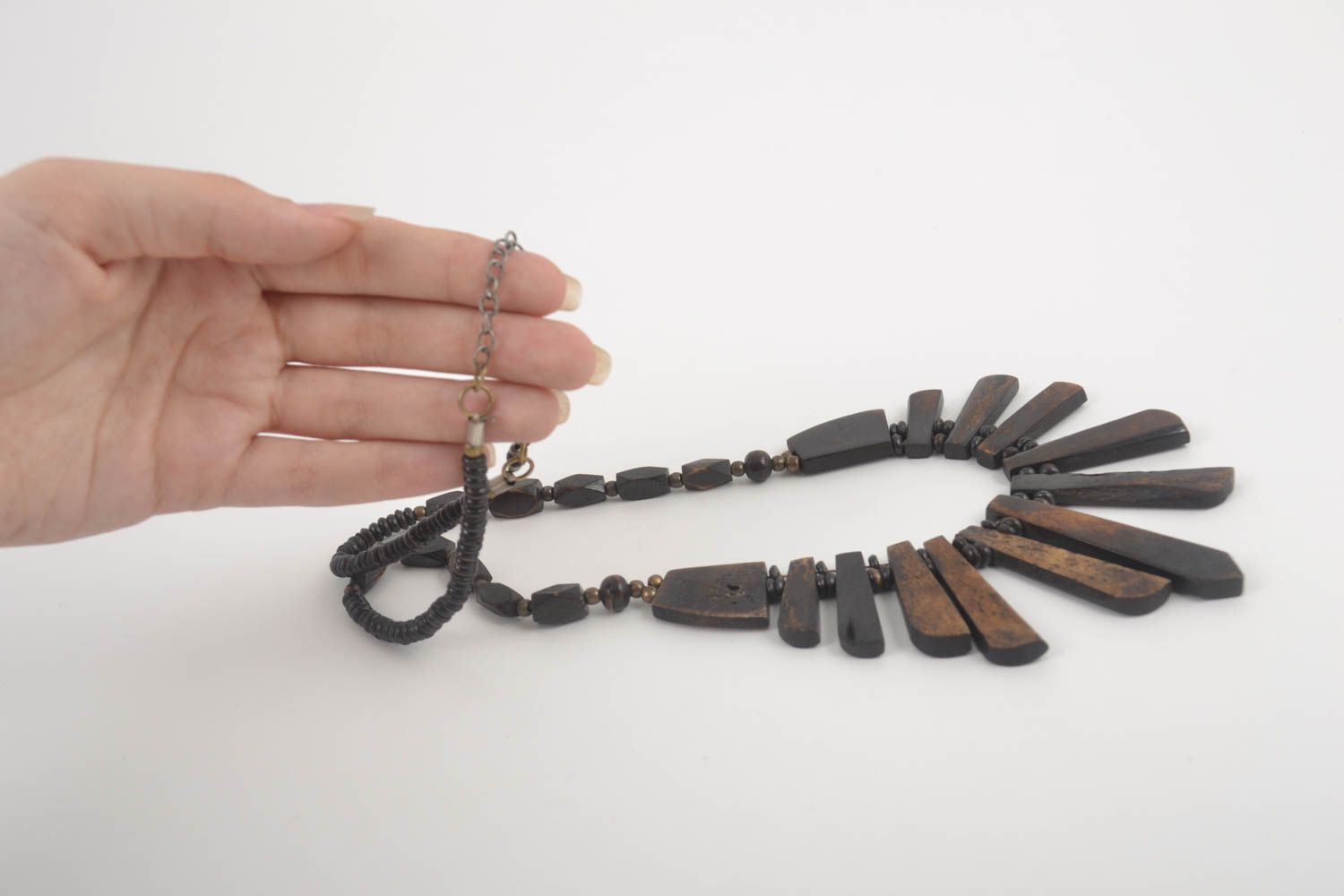 Handmade Accessoire für Frauen Damen Collier Schmuck Halskette aus Knochen foto 5