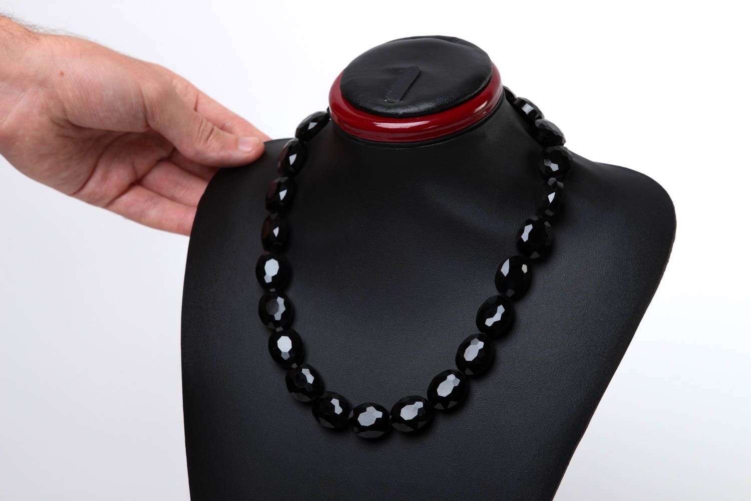 Collier cristaux noirs Bijou fait main design élégant Cadeau pour femme photo 5