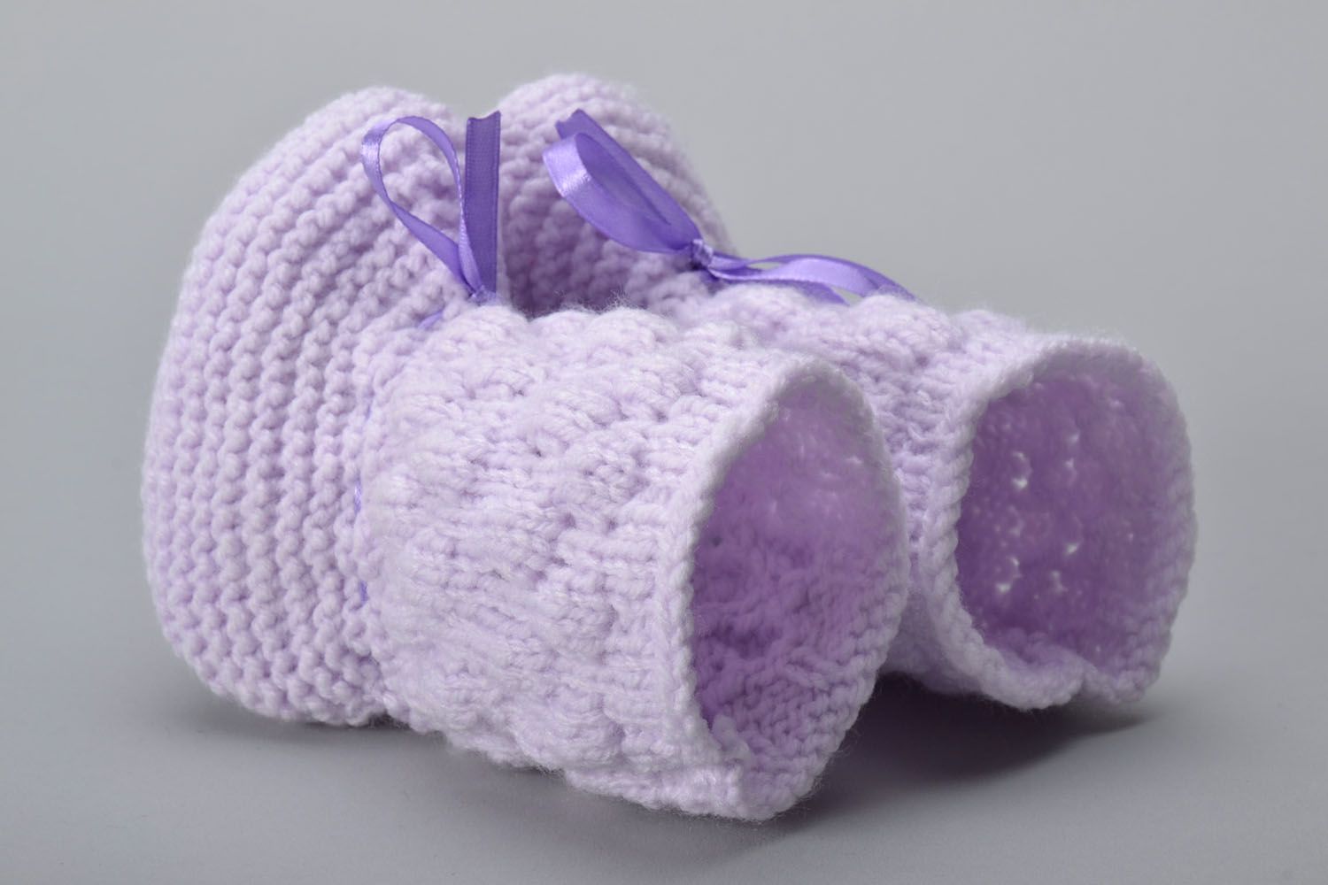 Chaussons tricotés pour bébé faits main photo 3