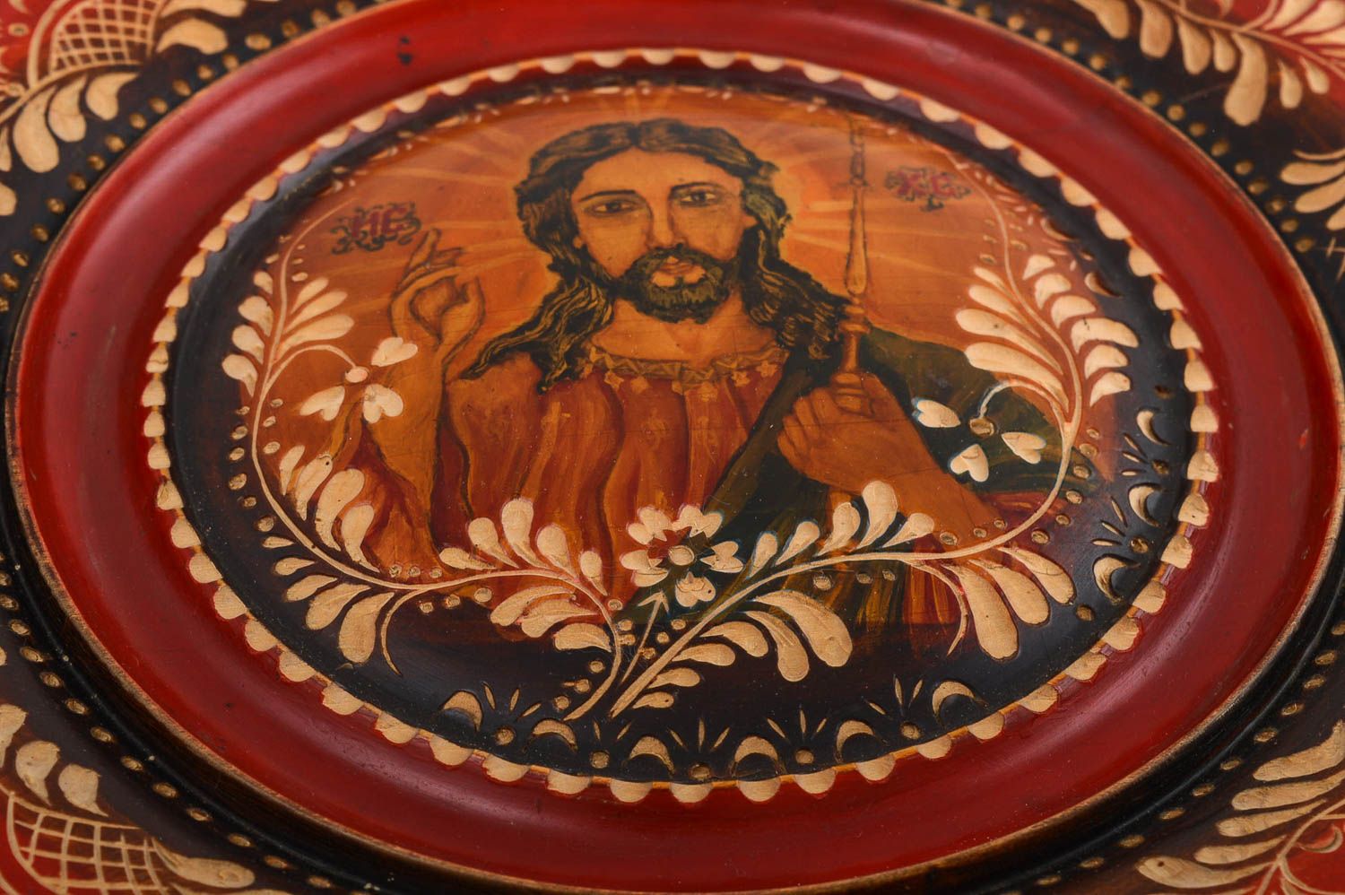 Декор на стену ручной работы декоративная тарелка с иконой расписная посуда фото 4