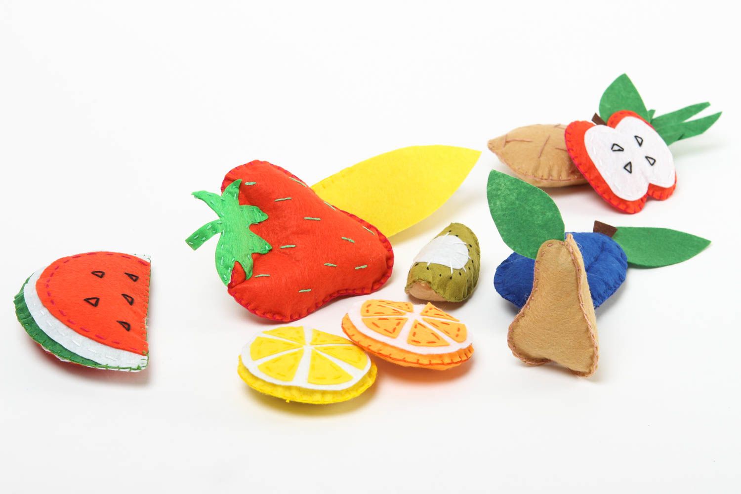 Peluches Fruits en feutrine faites main originales 10 pièces Cadeau pour enfant photo 2