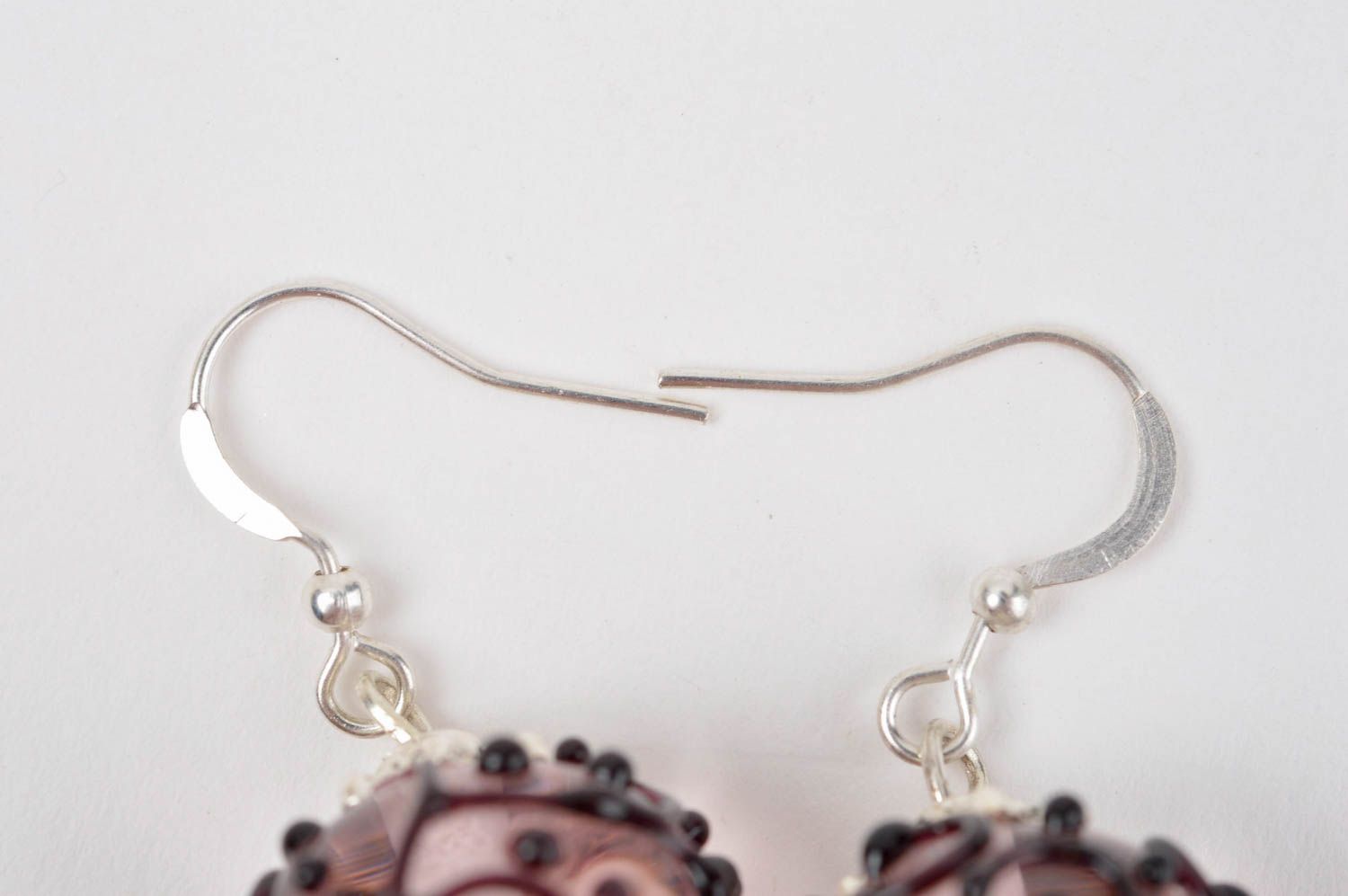 Handmade Designer Schmuck Accessoire für Frauen zarte Kugeln Glas Ohrringe foto 3