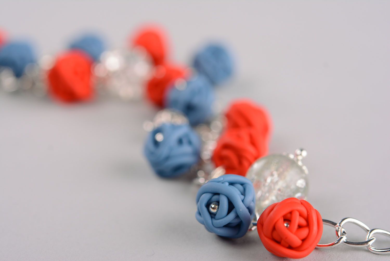 Plastic bracelet Red and Blue Balls photo 4
