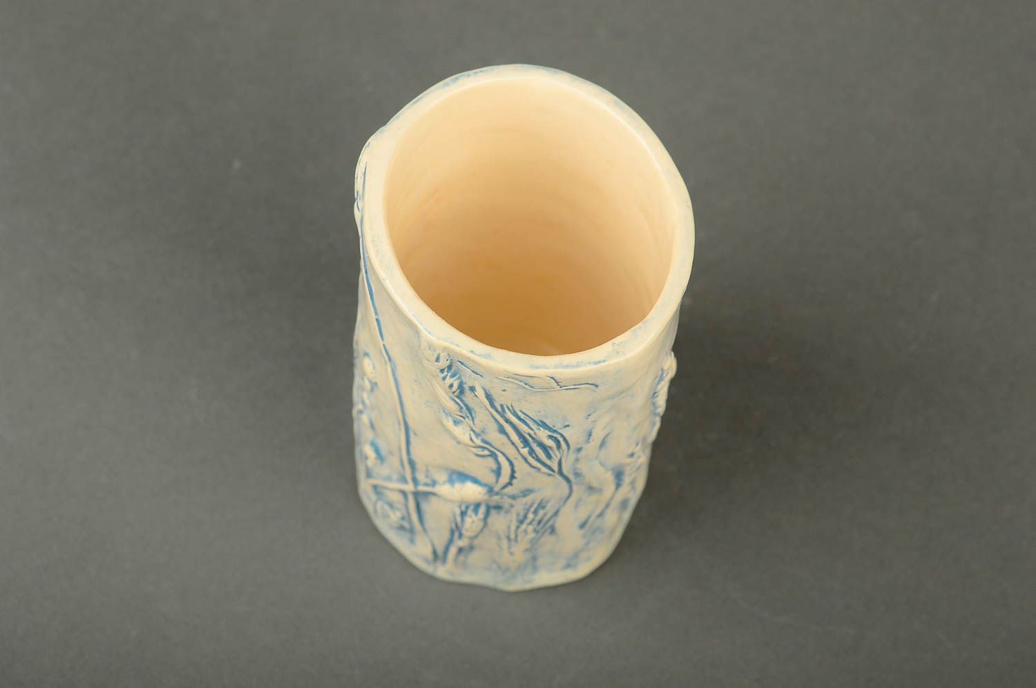 Becher aus Ton handmade Keramik Geschirr Küchen Deko Ton Becher bemalt originell foto 4