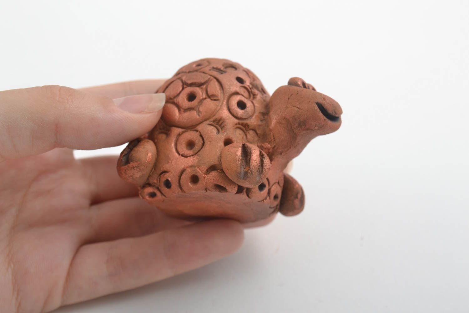 Figura de cerámica hecha a mano animal en miniatura elemento decorativo foto 5