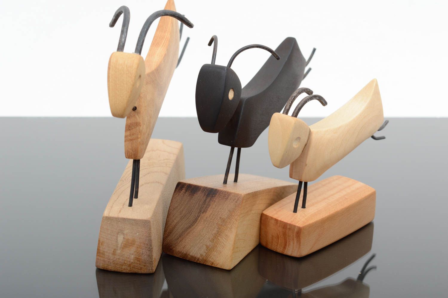 Figuras de madera y metal hechas a mano decoración de hogar regalo original foto 7