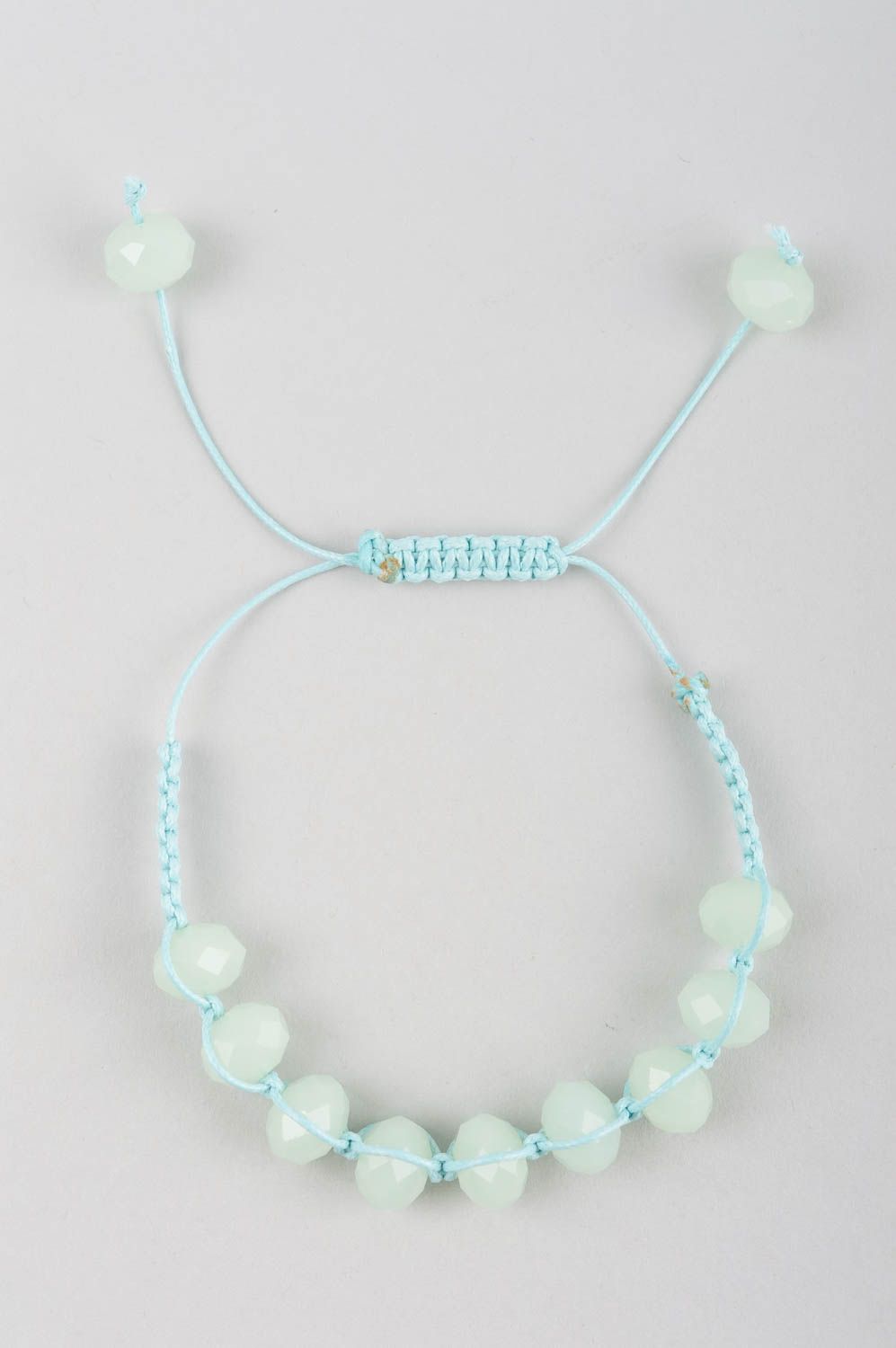 Stylish handmade woven cord bracelet unusual beaded bracelet cool jewelry photo 3