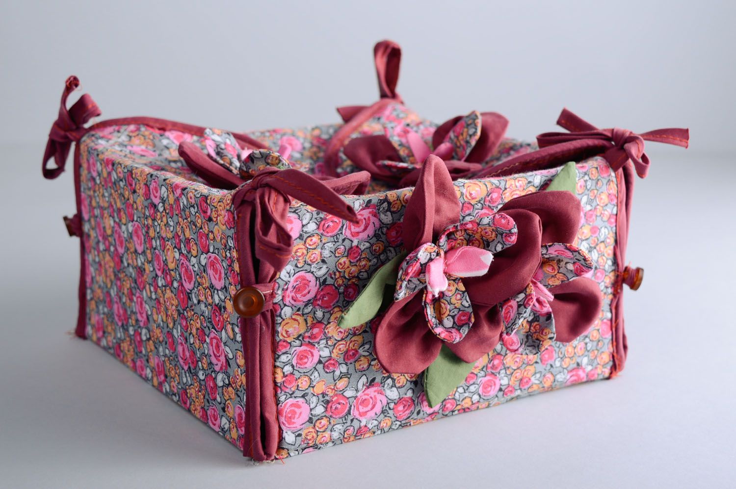 Multifunctional box sewn over with fabric photo 1
