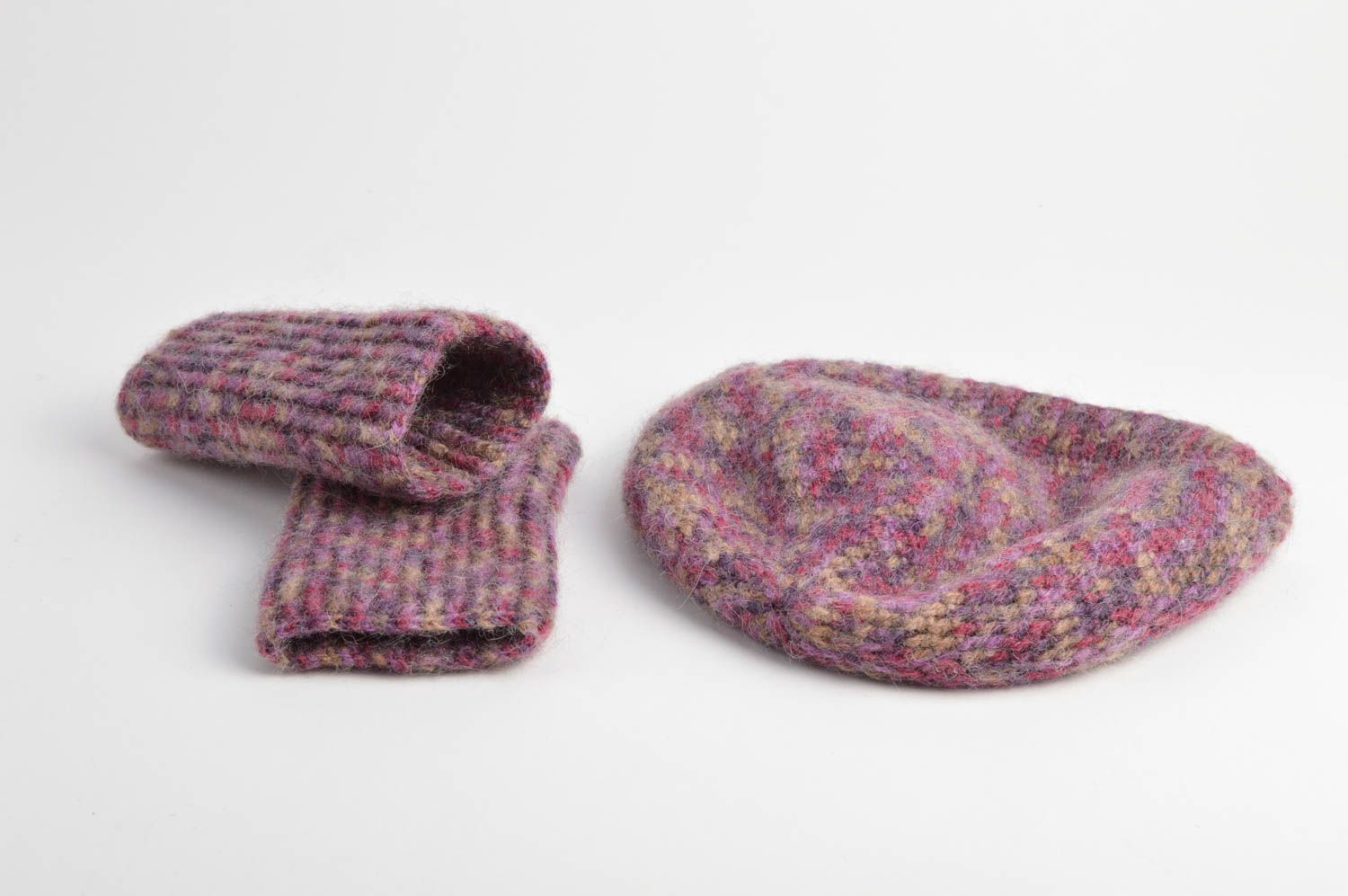 Jambières enfant Bonnet tricot fait main laine d'angora Vêtement enfant fille photo 4