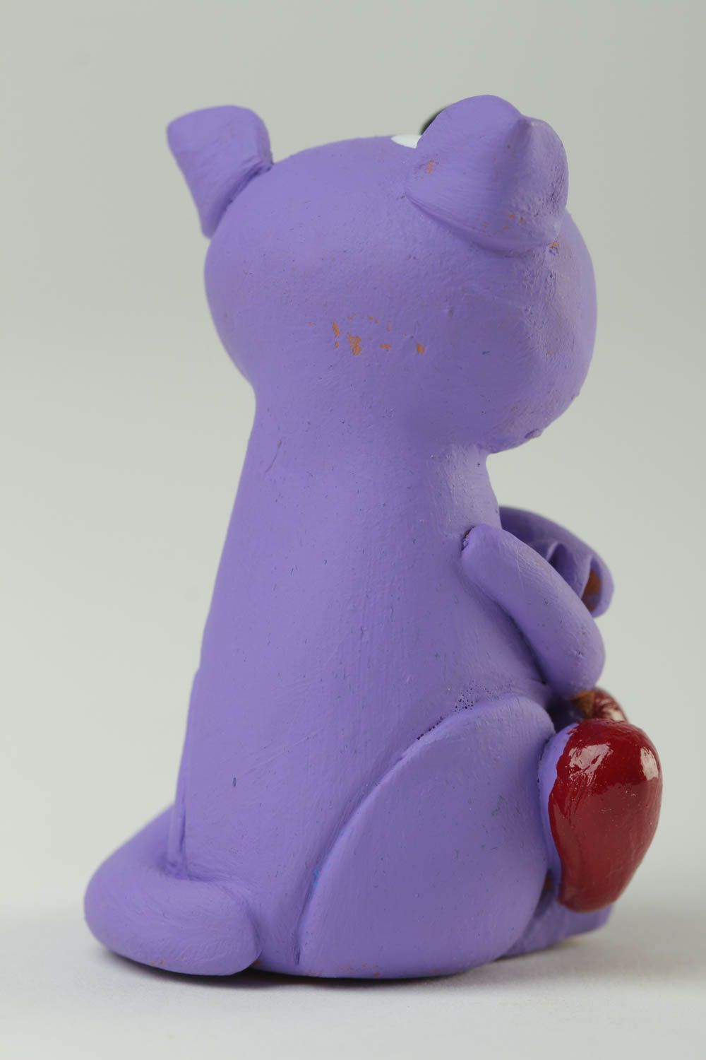 Статуэтка животного кота ручной работы статуэтка для декора фигурка из глины фото 4