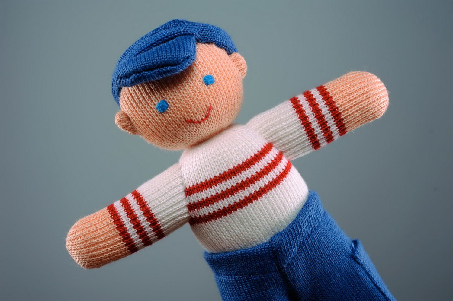 Knitted soft doll Potap photo 3