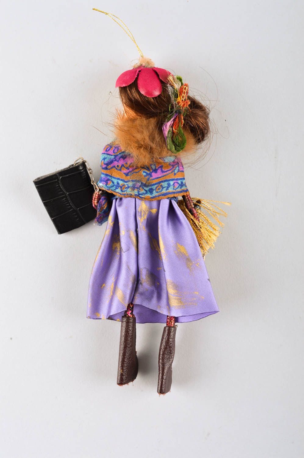 Кукла хенд мейд кукла для интерьера с сумочкой коллекционная кукла необычная фото 5