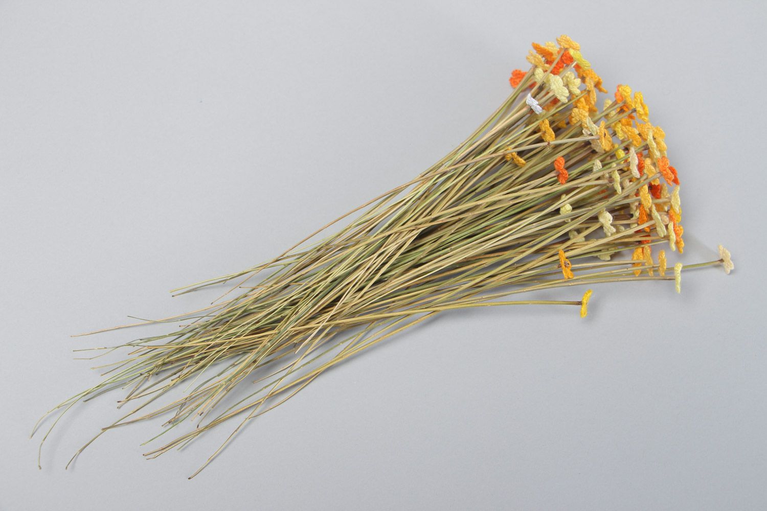 Букет цветов вязаных крючком из хлопчатобумажных ниток ручной работы 100 штук фото 2