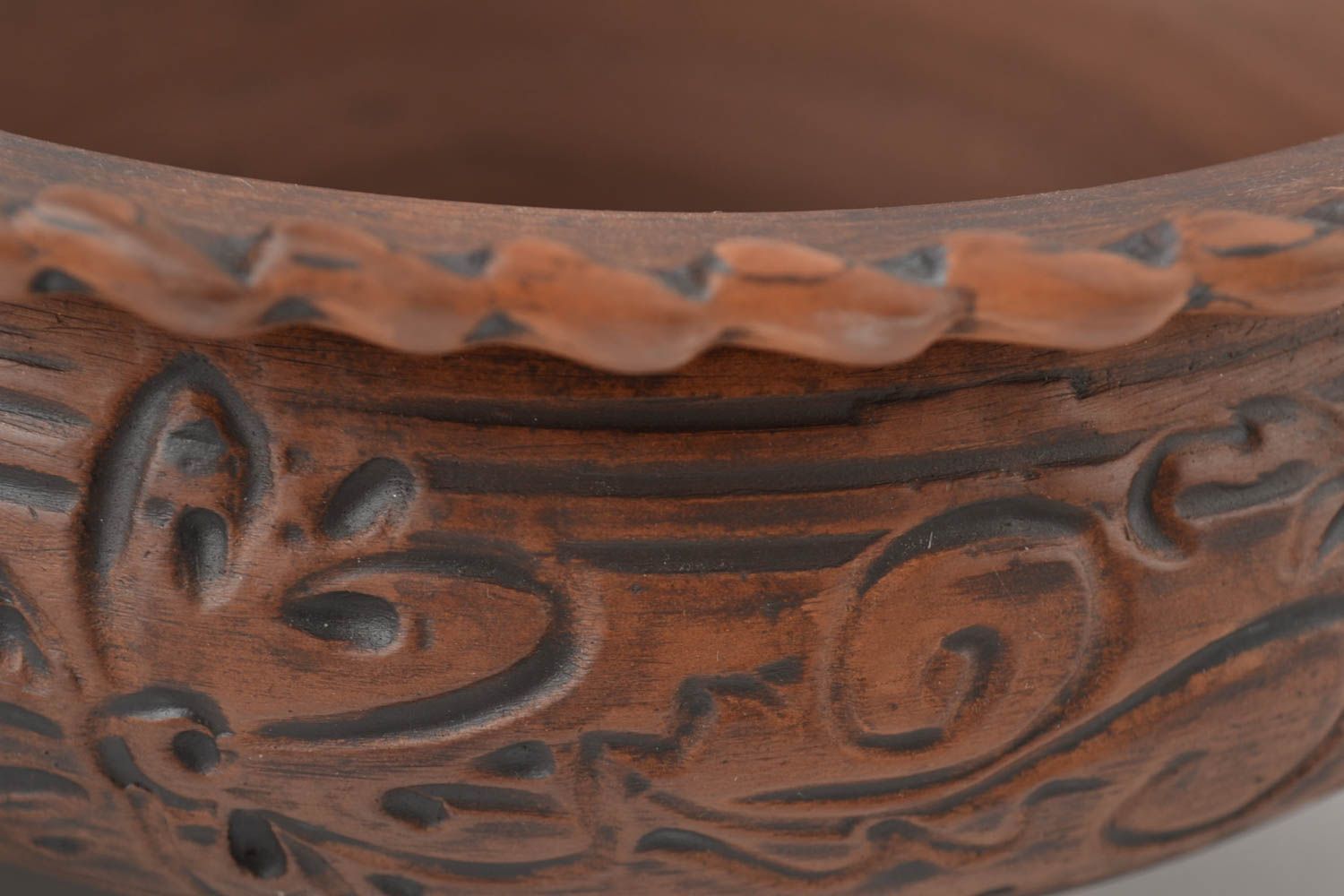 Глиняный горшок посуда ручной работы посуда из глины миска для вареников 3 литра фото 4