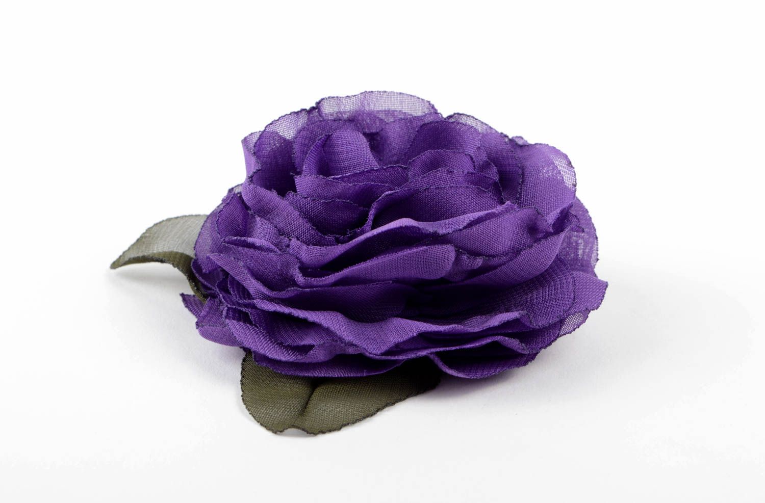 Украшение ручной работы фиолетовая заколка с цветком аксессуар для волос фото 4