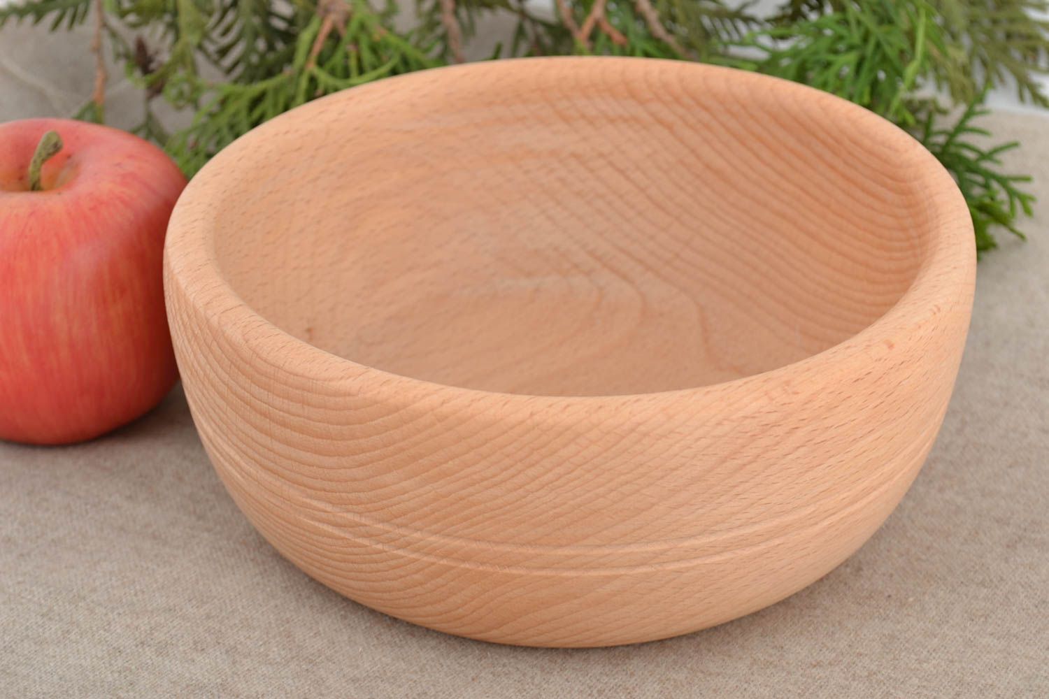 Handmade beautiful eco friendly wooden bowl for soups and salads 700 ml photo 1
