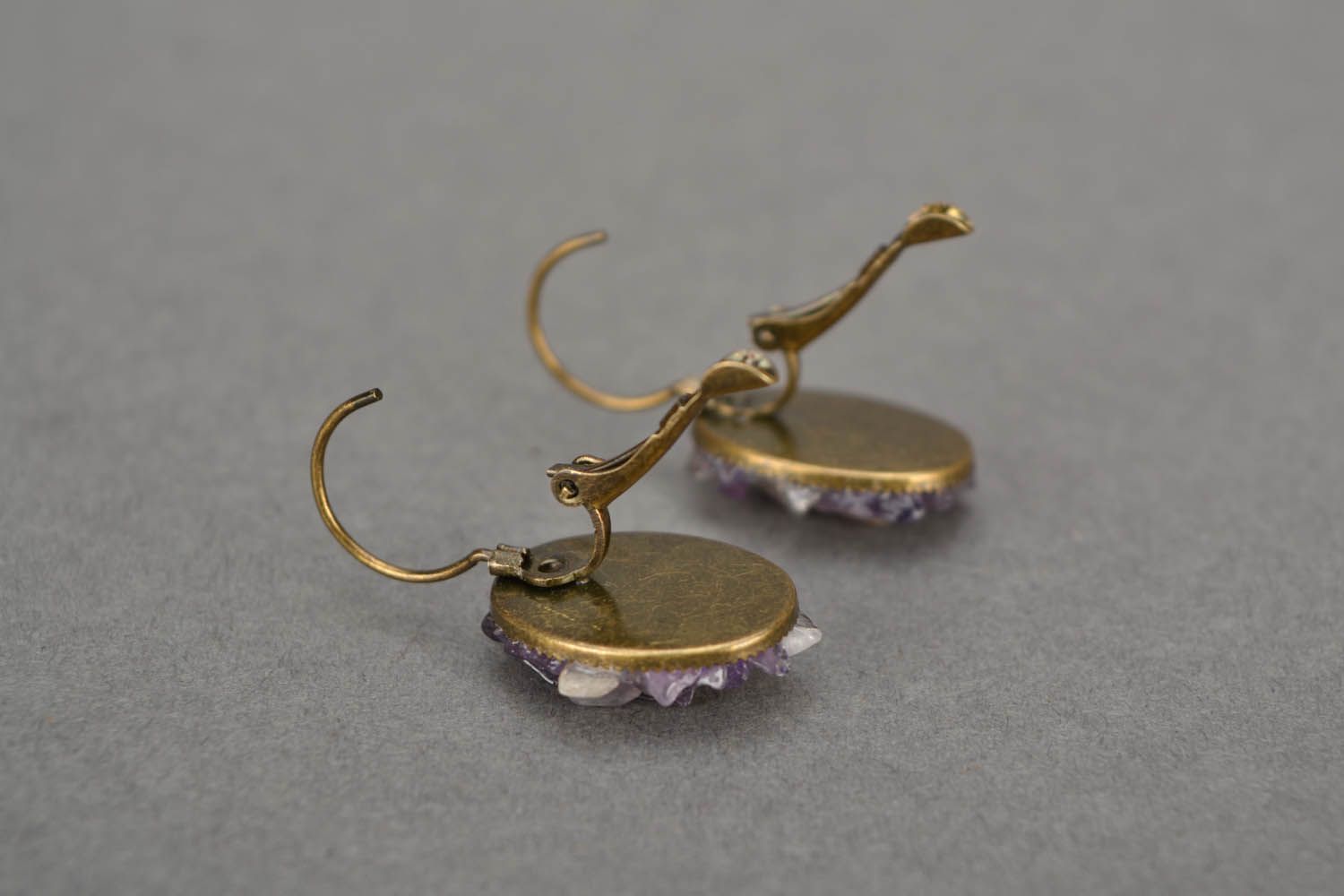 Oval amethyst earrings  photo 4